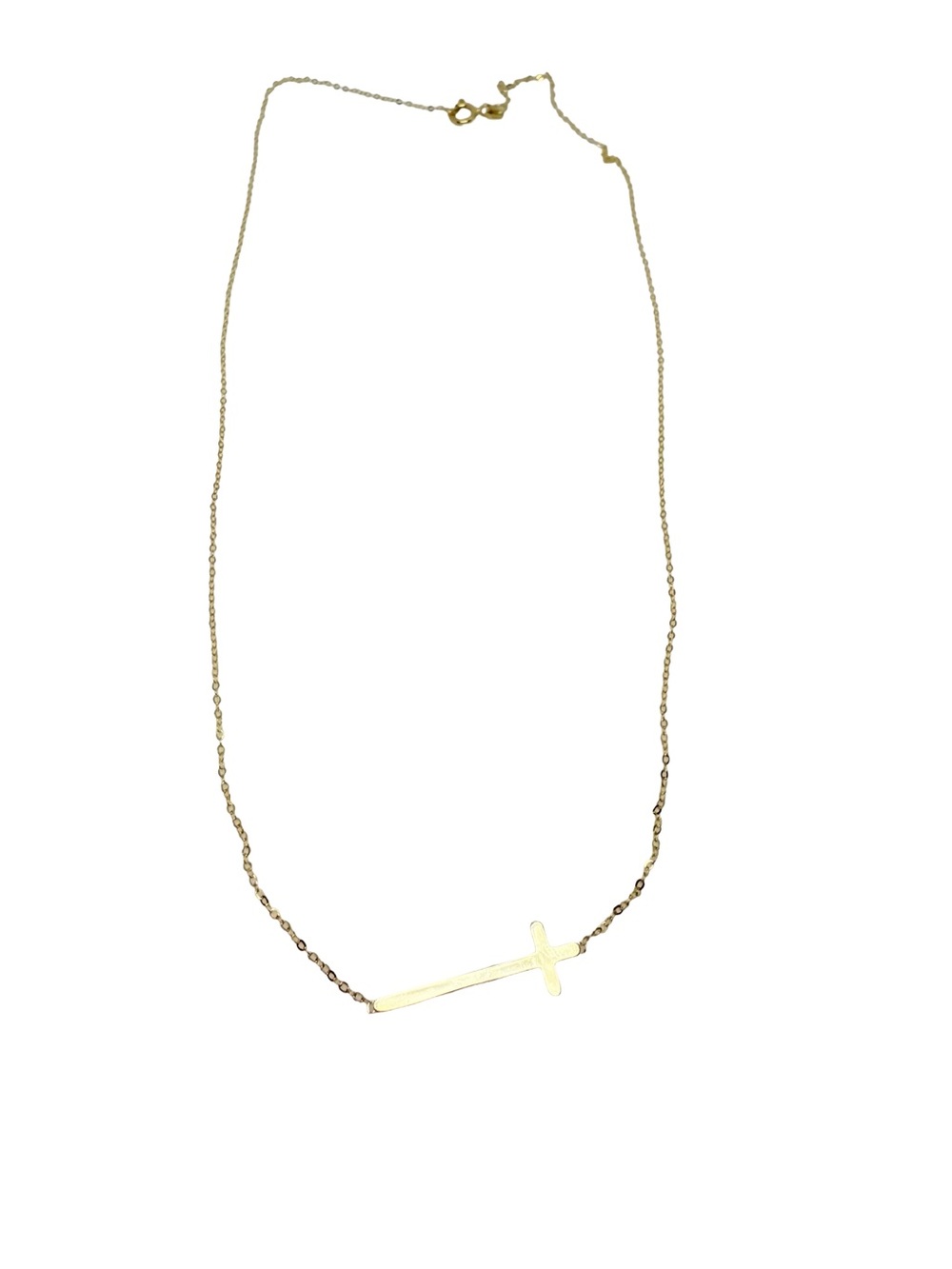 ✨ Stunning 14K Gold Sideways Cross Necklace ✨ - Picture 11 of 17